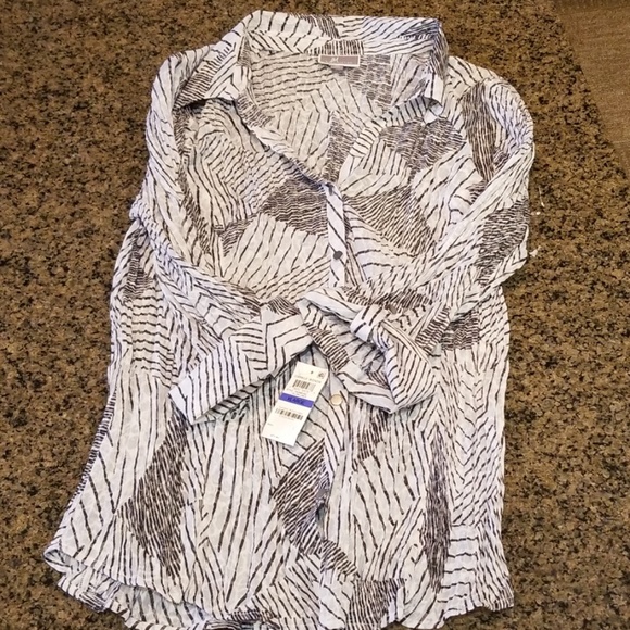 JM Collection Tops - JM Collection Crinkle Woven Blouse